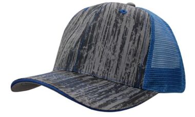 Wood Printed With Mesh Back - Blue