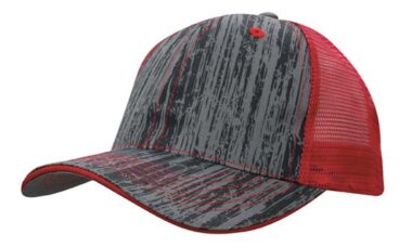 Wood Printed With Mesh Back - Red