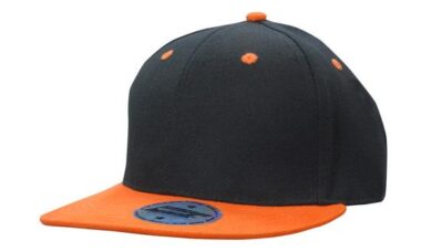 Newport Youth Size Black/Orange Premium American Twill with Snap Back